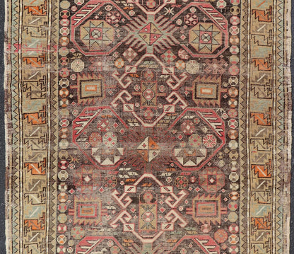 Antique Caucasian Shirvan Rug with All - Over Floral Motifs On A Brown Field. Keivan Woven Arts, Rug EMB - 22185 - 15066, Antique Caucasian, Antique Shirvan Caucasus Early 20th Century Measures: 3'3 x 5'2 This colorful blossom Shirvan carpet features ... - Keivan Woven ArtsEMB - 22185 - 15066 - 20619