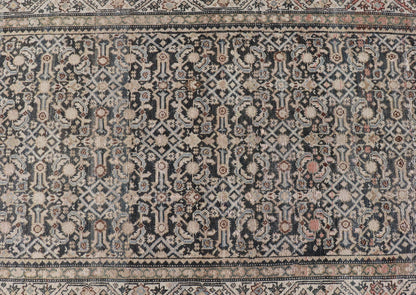 Measures: 3'3 x 12'0 Antique Persian Hamedan Runner with Sub - Geometric Design in Gray and Cream. Keivan Woven Arts / rug EMB - 22187 - 15068, country of origin / type: Iran / Hamedan, circa 1920 This antique Persian Hamadan rug has been hand - knot... - Keivan Woven ArtsEMB - 22187 - 15068 - 20631
