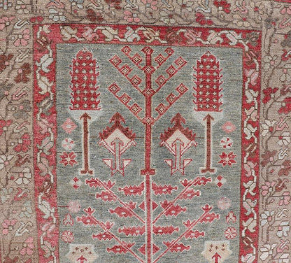 Antique Persian Bakhitari Runner with All - Over Patten in Light Blue Background. Keivan Woven Arts / rug EMB - 22189 - 15056, origin / type: Iran / Bakhtiari, circa 1920 Measures: 3'4 x 9'5 This beautiful antique Bakhtiari runner from Persia features... - Keivan Woven ArtsEMB - 22189 - 15056 - 20571