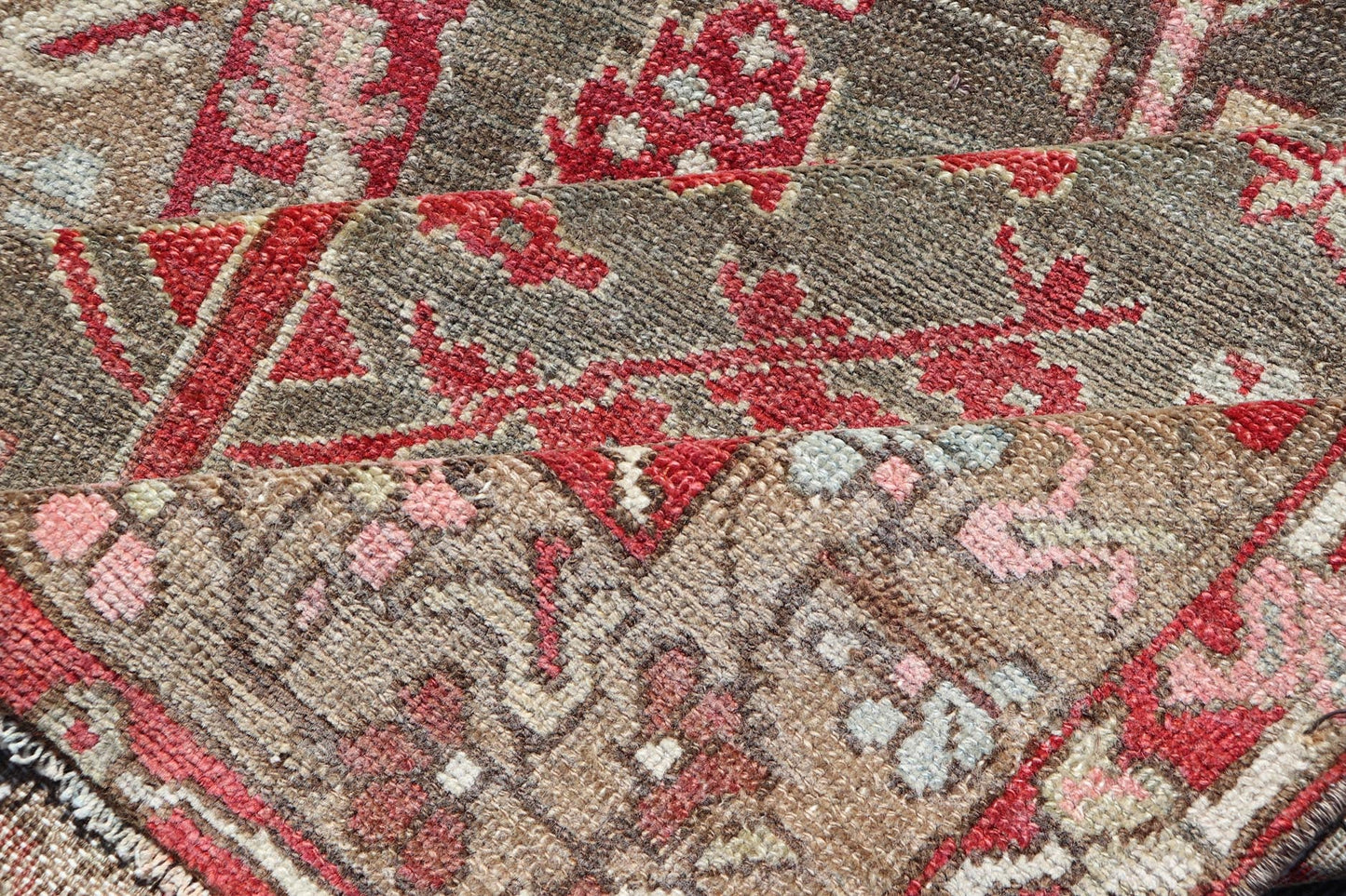 Antique Persian Bakhitari Runner with All - Over Patten in Light Blue Background. Keivan Woven Arts / rug EMB - 22189 - 15056, origin / type: Iran / Bakhtiari, circa 1920 Measures: 3'4 x 9'5 This beautiful antique Bakhtiari runner from Persia features... - Keivan Woven ArtsEMB - 22189 - 15056 - 20571