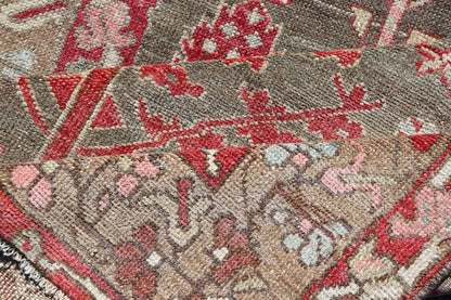 Antique Persian Bakhitari Runner with All - Over Patten in Light Blue Background. Keivan Woven Arts / rug EMB - 22189 - 15056, origin / type: Iran / Bakhtiari, circa 1920 Measures: 3'4 x 9'5 This beautiful antique Bakhtiari runner from Persia features... - Keivan Woven ArtsEMB - 22189 - 15056 - 20571