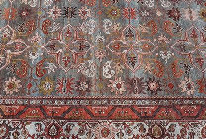 Antique Persian Bidjar in Geometric Design in Blue - Gray Background & Multi Color. Keivan Woven Arts - rug/ EMB - 22197 - 15452, Large Persian rug, All - Over design Bidjar, Large Bidjar, Late 19th Century. Measures: 9'10 x 14'9 This magnificent Persia... - Keivan Woven ArtsEMB - 22197 - 15452 - 21107Rug