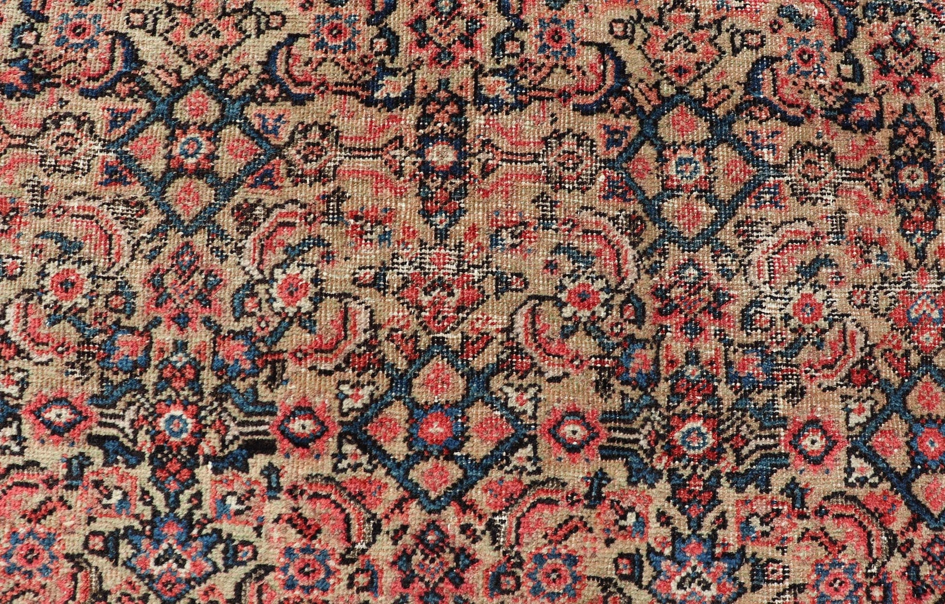 Antique Persian Sultanabad Rug With Medallion and Navy Blue Field. Country of Origin: Iran; Type: Sultanabad; Design: Floral, Floral Medallion, All - Over; Keivan Woven Arts: rug EMB - 22206 - 15091; Persian rug, Antique Persian Rug, Antique Persian Sultanab... - Keivan Woven ArtsEMB - 22206 - 15091 - 20728Rug