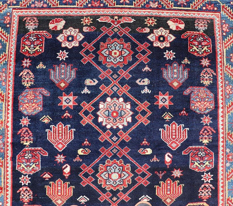Measures: 4'3 x 16'4 Antique Persian Malayer Gallery Runner in Blue Background with Multi Colors. Country of origin: Iran; Type: Malayer; Design: All - Over, Keivan Woven Arts: rug EMB - 22208 - 15088; antique Persian Gallery Hamadan This 1930's ... - Keivan Woven ArtsEMB - 22208 - 15088 - 20710Rug