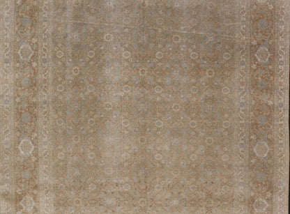 Measures: 8'0 x 10'9 Antique Persian Tabriz Rug in Wool with All - Over Floral Design in Earth Colors. Keivan Woven Arts / rug EMB - 22210 - 15060, country of origin / type: Iran / Tabriz, circa 1920s. This Tabriz rug features a relatively intrica... - Keivan Woven ArtsEMB - 22210 - 15060 - 20583Rug