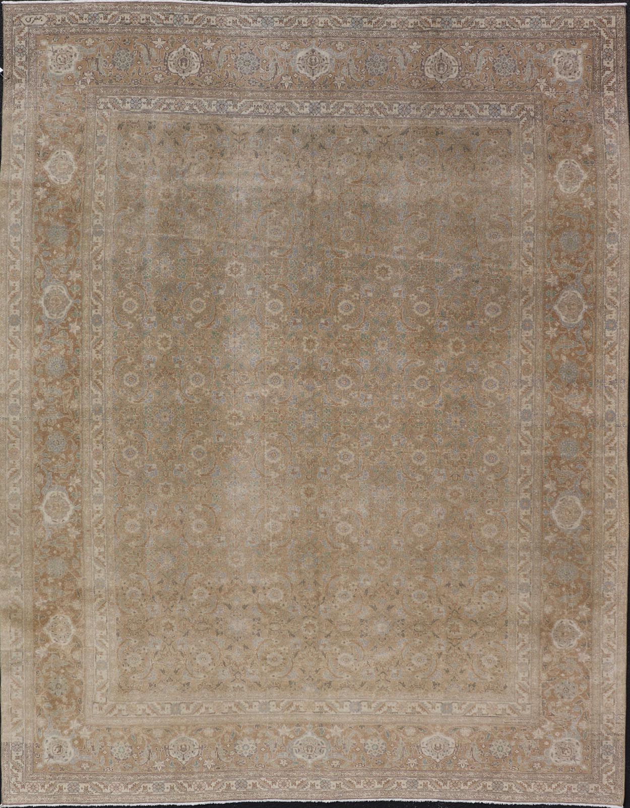 Measures: 8'0 x 10'9 Antique Persian Tabriz Rug in Wool with All - Over Floral Design in Earth Colors. Keivan Woven Arts / rug EMB - 22210 - 15060, country of origin / type: Iran / Tabriz, circa 1920s. This Tabriz rug features a relatively intrica... - Keivan Woven ArtsEMB - 22210 - 15060 - 20583Rug