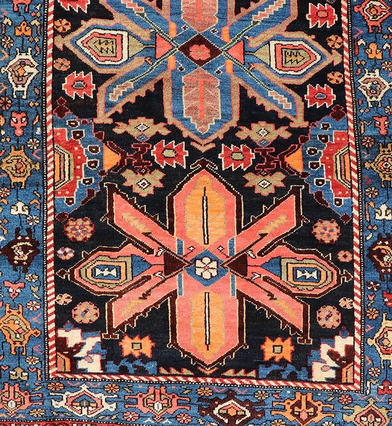 Antique Persian Bidjar Runner with All - Over Geometric Floral Medallion Design. Keivan Woven Arts / rug EMB - 22211 - 15455, country of origin / type: Iran / Bidjar, circa 1900. Measures: 4'1 x 17'0 This magnificent Bidjar with an exquisite, all - ... - Keivan Woven ArtsEMB - 22211 - 15455 - 21131