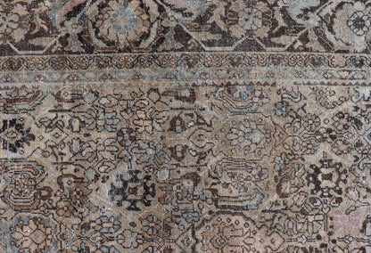Measures: 9'0 x 12'0 Antique Persian Mahal Rug with Sub - Geometric Design With All - Over Floral. Country of origin: Iran; Type: Sultanabad - Mahal; Design: Diamond Medallion, Floral Medallion; Keivan Woven Arts: Rug / EMB - 22212 - 15087. This anti... - Keivan Woven ArtsEMB - 22212 - 15087 - 20704Rug
