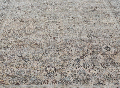 Measures: 9'0 x 12'0 Antique Persian Mahal Rug with Sub - Geometric Design With All - Over Floral. Country of origin: Iran; Type: Sultanabad - Mahal; Design: Diamond Medallion, Floral Medallion; Keivan Woven Arts: Rug / EMB - 22212 - 15087. This anti... - Keivan Woven ArtsEMB - 22212 - 15087 - 20704Rug