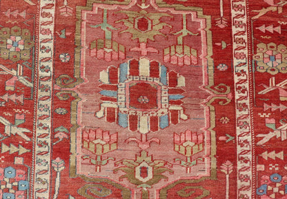 Antique Persian Long Persian Serapi Gallery Runner in Wool with Medallion Design. Keivan Woven Arts; rug EMB - 22214 - 15457, country of origin / type: Iran / Serapi, circa 1900. Measures: 4'9 x 16'9 This antique Persian Serapi rug was hand - knotted ... - Keivan Woven ArtsEMB - 22214 - 15457 - 21137Rug
