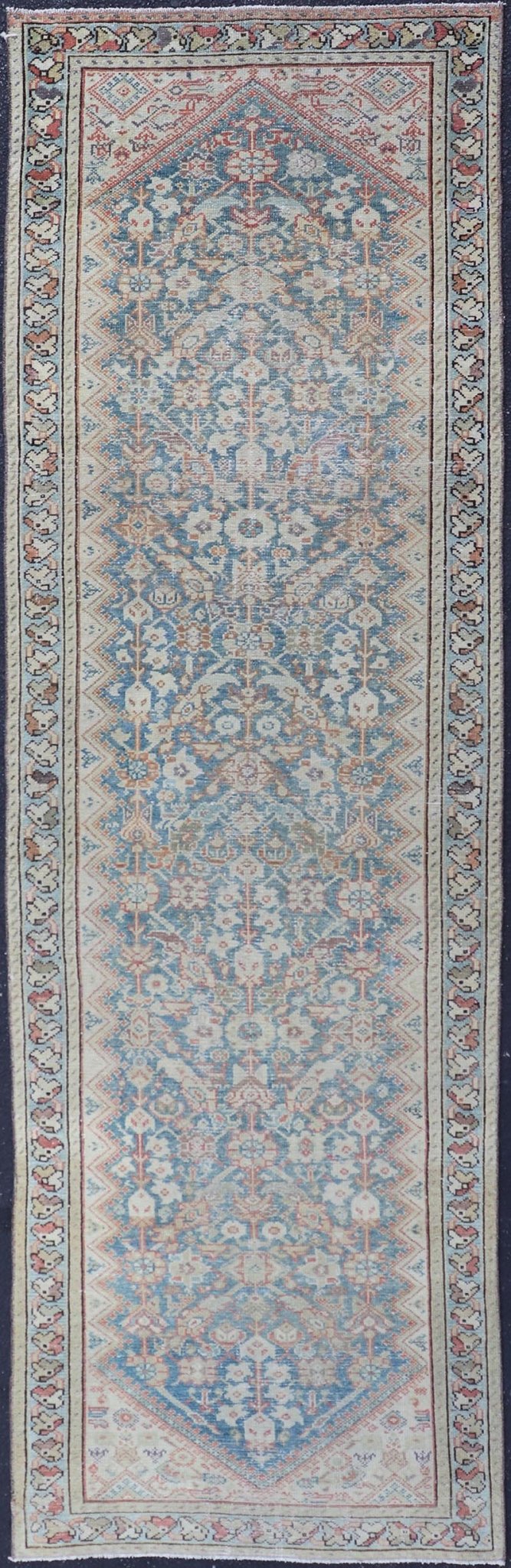 Antique Persian Malayer All - Over Designed Runner with Sub Geometric Motifs. Keivan Woven Arts / rug/EMB - 22216 - 15084, country of origin / type: Iran / Malayer, circa 1920 Measures: 3'1 x 10'2 This antique Persian Malayer displays the Herati d... - Keivan Woven ArtsEMB - 22216 - 15084 - 20265
