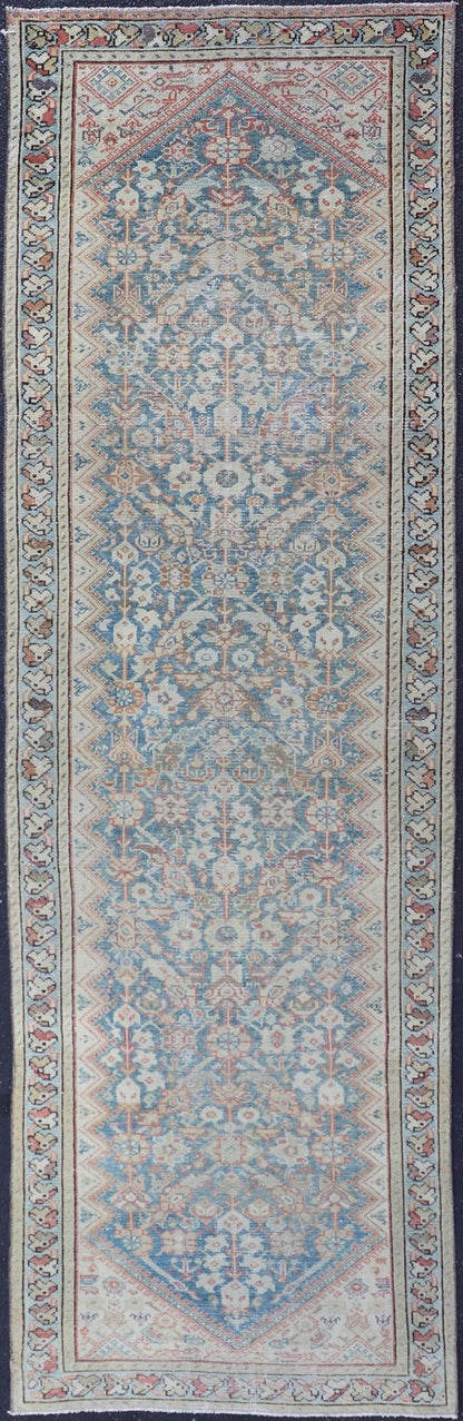 Antique Persian Malayer All - Over Designed Runner with Sub Geometric Motifs. Keivan Woven Arts / rug/EMB - 22216 - 15084, country of origin / type: Iran / Malayer, circa 1920 Measures: 3'1 x 10'2 This antique Persian Malayer displays the Herati d... - Keivan Woven ArtsEMB - 22216 - 15084 - 20265