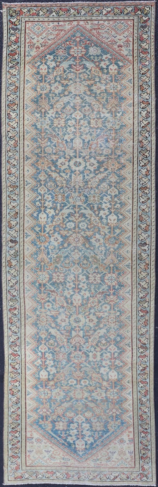 Antique Persian Malayer All - Over Designed Runner with Sub Geometric Motifs. Keivan Woven Arts / rug/EMB - 22216 - 15084, country of origin / type: Iran / Malayer, circa 1920 Measures: 3'1 x 10'2 This antique Persian Malayer displays the Herati d... - Keivan Woven ArtsEMB - 22216 - 15084 - 20265