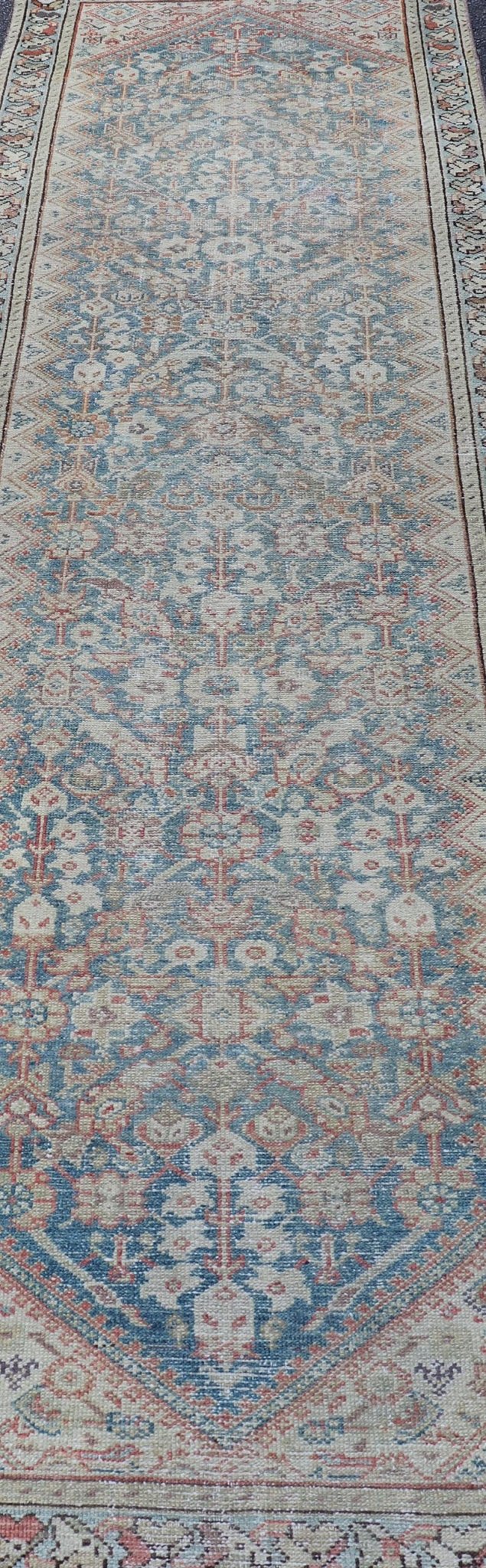 Antique Persian Malayer All - Over Designed Runner with Sub Geometric Motifs. Keivan Woven Arts / rug/EMB - 22216 - 15084, country of origin / type: Iran / Malayer, circa 1920 Measures: 3'1 x 10'2 This antique Persian Malayer displays the Herati d... - Keivan Woven ArtsEMB - 22216 - 15084 - 20265