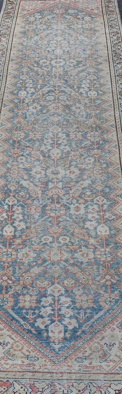 Antique Persian Malayer All - Over Designed Runner with Sub Geometric Motifs. Keivan Woven Arts / rug/EMB - 22216 - 15084, country of origin / type: Iran / Malayer, circa 1920 Measures: 3'1 x 10'2 This antique Persian Malayer displays the Herati d... - Keivan Woven ArtsEMB - 22216 - 15084 - 20265