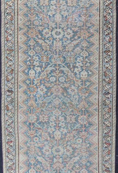 Antique Persian Malayer All - Over Designed Runner with Sub Geometric Motifs. Keivan Woven Arts / rug/EMB - 22216 - 15084, country of origin / type: Iran / Malayer, circa 1920 Measures: 3'1 x 10'2 This antique Persian Malayer displays the Herati d... - Keivan Woven ArtsEMB - 22216 - 15084 - 20265