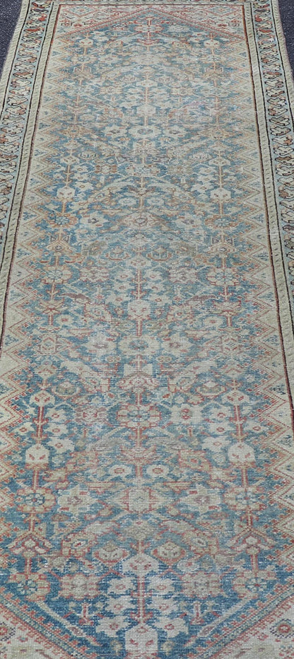 Antique Persian Malayer All - Over Designed Runner with Sub Geometric Motifs. Keivan Woven Arts / rug/EMB - 22216 - 15084, country of origin / type: Iran / Malayer, circa 1920 Measures: 3'1 x 10'2 This antique Persian Malayer displays the Herati d... - Keivan Woven ArtsEMB - 22216 - 15084 - 20265