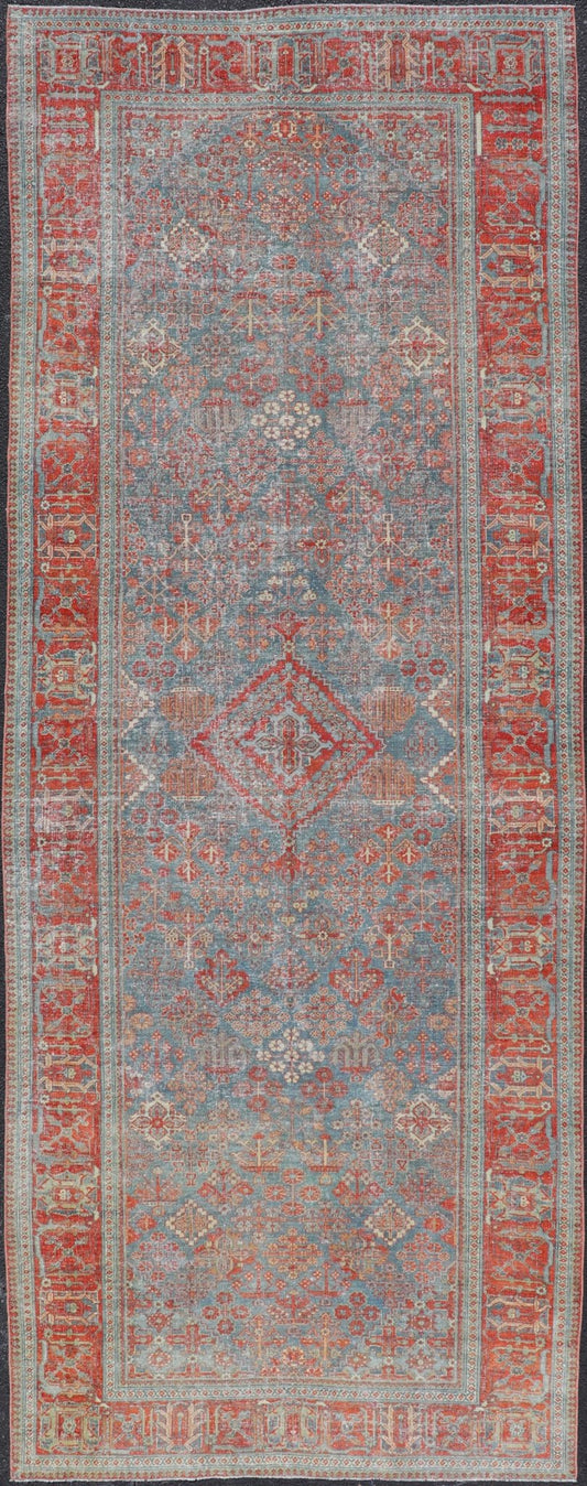 Antique Persian Joshaghan Gallery Rug with All - Over Sub - Geometric Diamond Design. Keivan Woven Arts / rug EMB - 22217 - 15075, country of origin / type: Persian / Joshegan, circa Early - 20th Century. Measures: 5'6 x 14'9 Antique Persian Joshegan rug ... - Keivan Woven ArtsEMB - 22217 - 15075 - 20667