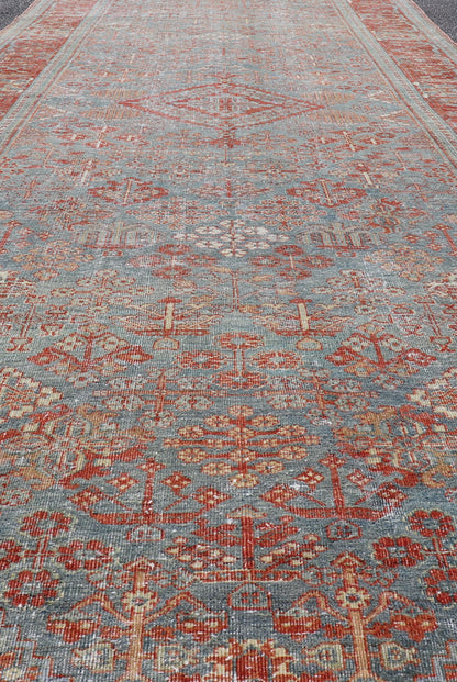 Antique Persian Joshaghan Gallery Rug with All - Over Sub - Geometric Diamond Design. Keivan Woven Arts / rug EMB - 22217 - 15075, country of origin / type: Persian / Joshegan, circa Early - 20th Century. Measures: 5'6 x 14'9 Antique Persian Joshegan rug ... - Keivan Woven ArtsEMB - 22217 - 15075 - 20667