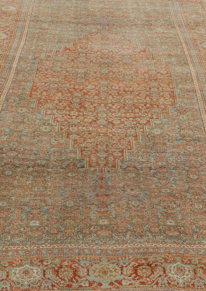 Antique Persian Bidjar Rug In Herati Design With Medallion In Soft Muted Colors. Keivan Woven Arts / rug EMB - 222211 - A - 15467, country of origin / type: Iran / Bidjar, circa 1910 Measures: 7'2 x 12'0 This magnificent Bidjar with an exquisite, all - ... - Keivan Woven ArtsEMB - 222211 - 15467 - 21155Rug