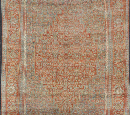 Antique Persian Bidjar Rug In Herati Design With Medallion In Soft Muted Colors. Keivan Woven Arts / rug EMB - 222211 - A - 15467, country of origin / type: Iran / Bidjar, circa 1910 Measures: 7'2 x 12'0 This magnificent Bidjar with an exquisite, all - ... - Keivan Woven ArtsEMB - 222211 - 15467 - 21155Rug