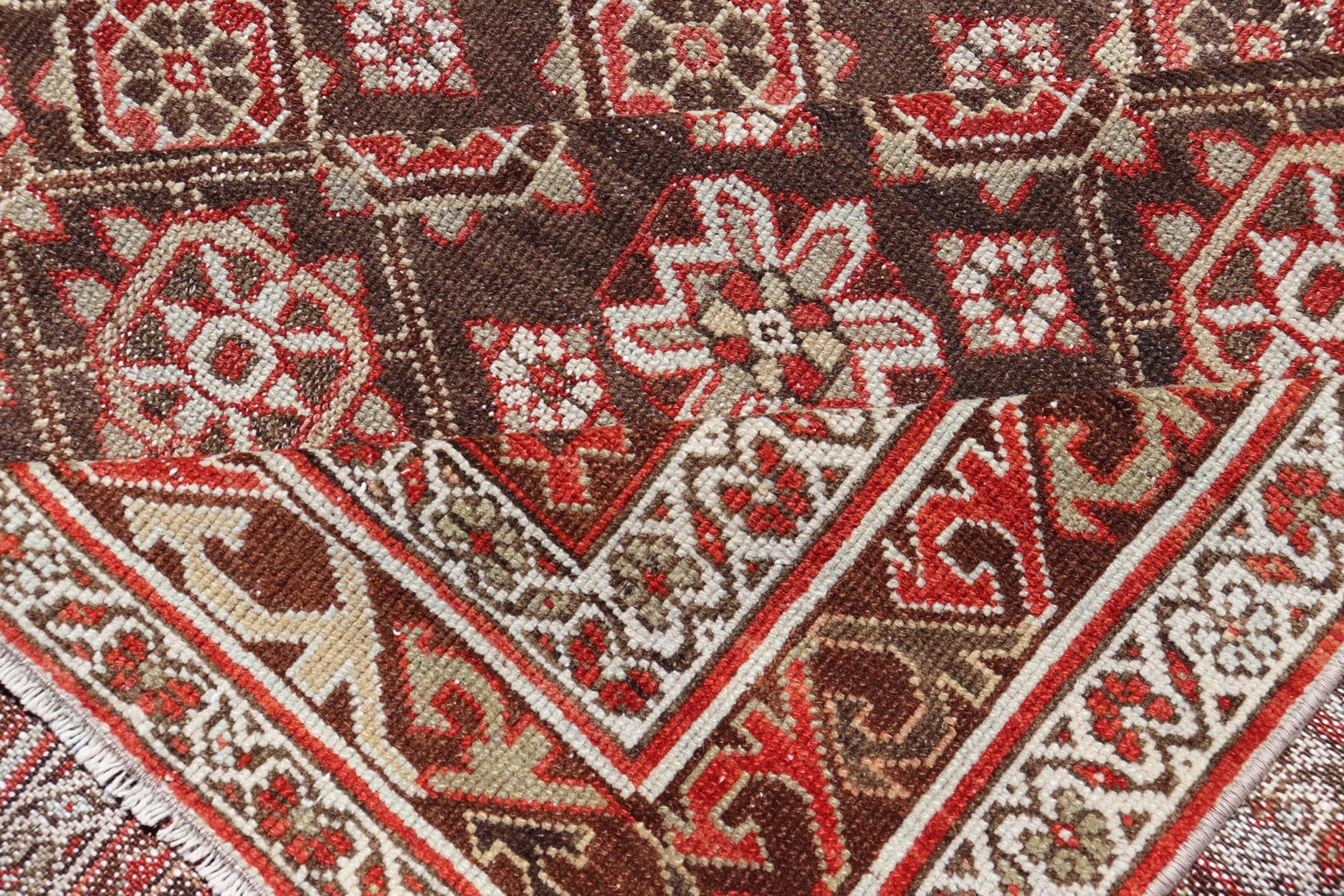 Antique Malayer Persian Gallery Runner with All Over Floral Design. Keivan Woven Arts; rug / EMB - 22226 - 15453 Country of origin: Iran Circa 1920's Type Malayer. Measures: 5'8 x 15'10 This antique Malayer gallery runner features a modest, multi - t... - Keivan Woven ArtsEMB - 22226 - 15453 - 21573