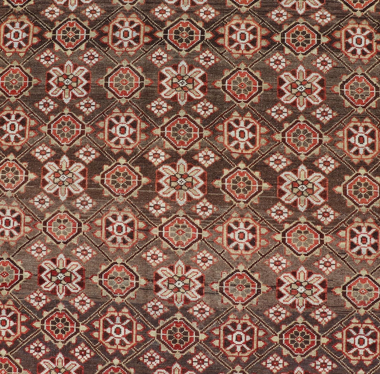 Antique Malayer Persian Gallery Runner with All Over Floral Design. Keivan Woven Arts; rug / EMB - 22226 - 15453 Country of origin: Iran Circa 1920's Type Malayer. Measures: 5'8 x 15'10 This antique Malayer gallery runner features a modest, multi - t... - Keivan Woven ArtsEMB - 22226 - 15453 - 21573
