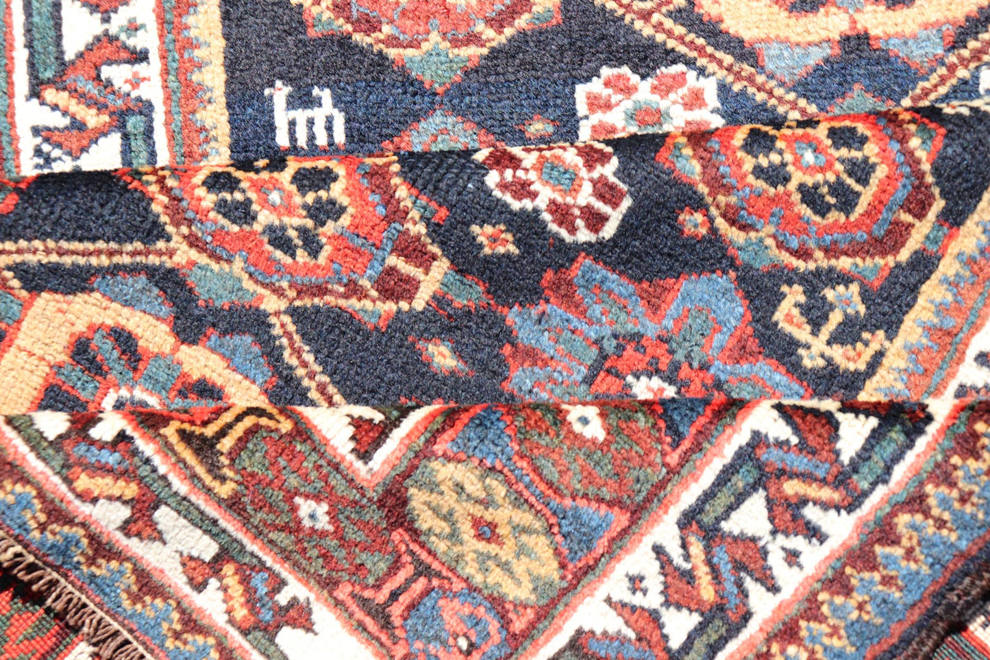 Colorful Antique Persian Lori Runner with Repeating Floral Palmette Design. Keivan Woven Arts / rug EMB - 22229 - 15464, country of origin / type: Iran / Lori, circa 1920 Measures: 3'6 x 11 This antique Persian Lori runner, circa early 20th cent... - Keivan Woven ArtsEMB - 22229 - 15464 - 21585Rug