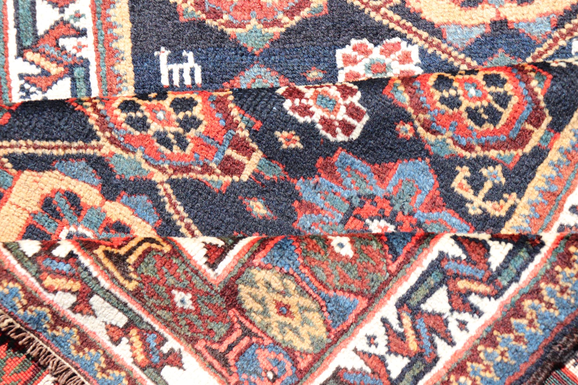 Colorful Antique Persian Lori Runner with Repeating Floral Palmette Design. Keivan Woven Arts / rug EMB - 22229 - 15464, country of origin / type: Iran / Lori, circa 1920 Measures: 3'6 x 11 This antique Persian Lori runner, circa early 20th cent... - Keivan Woven ArtsEMB - 22229 - 15464 - 21585Rug