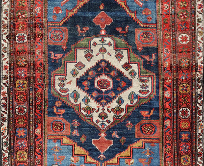 Measures: 4'1 x 6'0 Antique Persian Nahavand Rug by Keivan Woven Arts with Sub - Geometric Medallion. Keivan Woven Arts / rug EMB - 22235, country of origin / type: Persian / Nahavand, circa Early - 20th Century. This absolutely stunning Antique N... - Keivan Woven ArtsEMB - 22235 - 22454