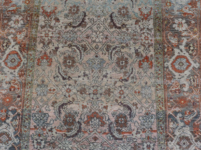 Measures: 4'6 x 8'1 This Bidjar Persian rug, renowned for its durability and intricate design. The rug features a central field with a delicate pattern of floral and geometric motifs in soft, muted colors, including shades of light blue, beige,... - Keivan Woven ArtsEMB - 22243 - 22496