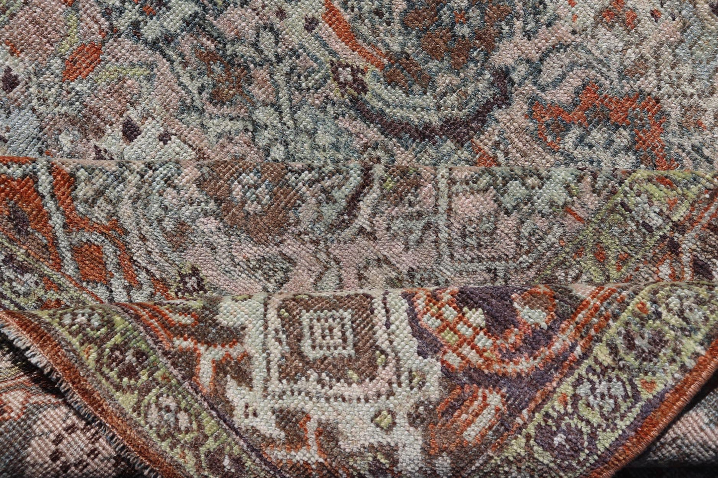 Measures: 4'6 x 8'1 This Bidjar Persian rug, renowned for its durability and intricate design. The rug features a central field with a delicate pattern of floral and geometric motifs in soft, muted colors, including shades of light blue, beige,... - Keivan Woven ArtsEMB - 22243 - 22496Rug