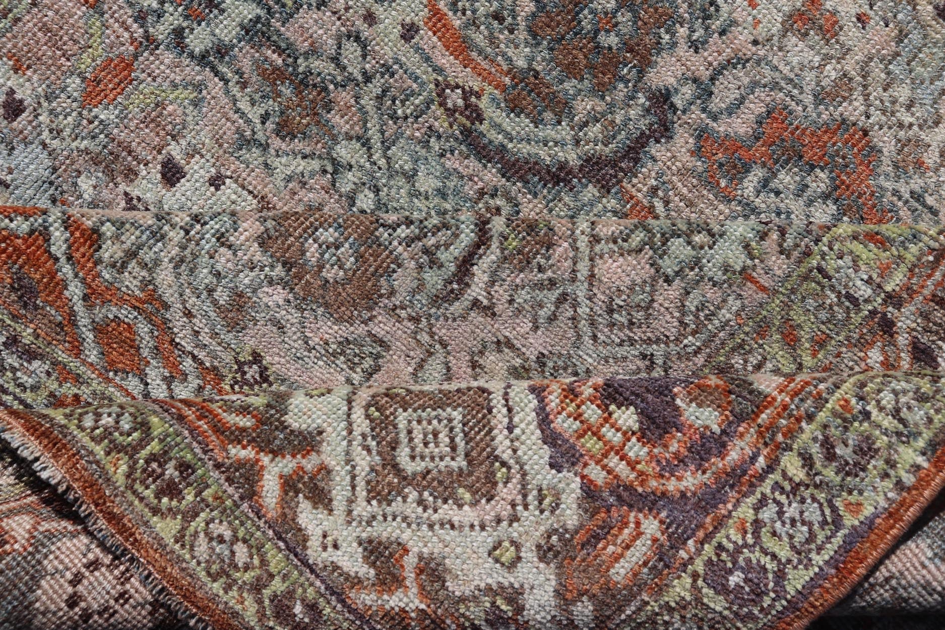 Measures: 4'6 x 8'1 This Bidjar Persian rug, renowned for its durability and intricate design. The rug features a central field with a delicate pattern of floral and geometric motifs in soft, muted colors, including shades of light blue, beige,... - Keivan Woven ArtsEMB - 22243 - 22496Rug