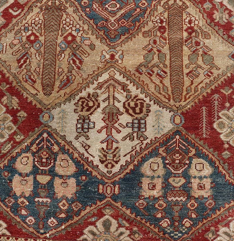 Antique Bakhtiari Persian Wide Runner in Garden Design by Keivan Woven Arts Measures 3'7 x 11'7 Keivan Woven Arts / rug EMB - 22250, country of origin / type: Iran / Garden design Bakhtiari, circa 1930 Bakhtiari rugs and Bakhtiar... - Keivan Woven ArtsEMB - 22250 - 22526Rug