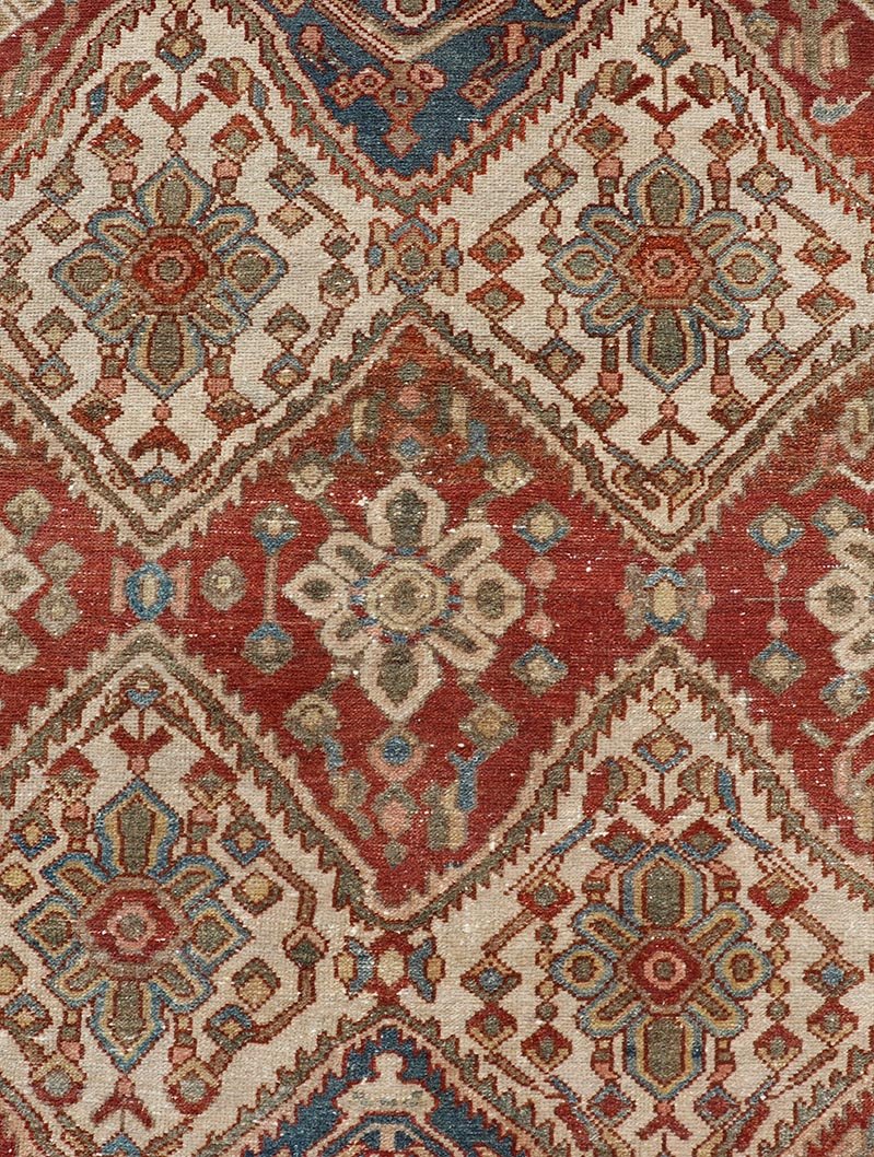 Antique Bakhtiari Persian Wide Runner in Garden Design by Keivan Woven Arts Measures 3'7 x 11'7 Keivan Woven Arts / rug EMB - 22250, country of origin / type: Iran / Garden design Bakhtiari, circa 1930 Bakhtiari rugs and Bakhtiar... - Keivan Woven ArtsEMB - 22250 - 22526Rug