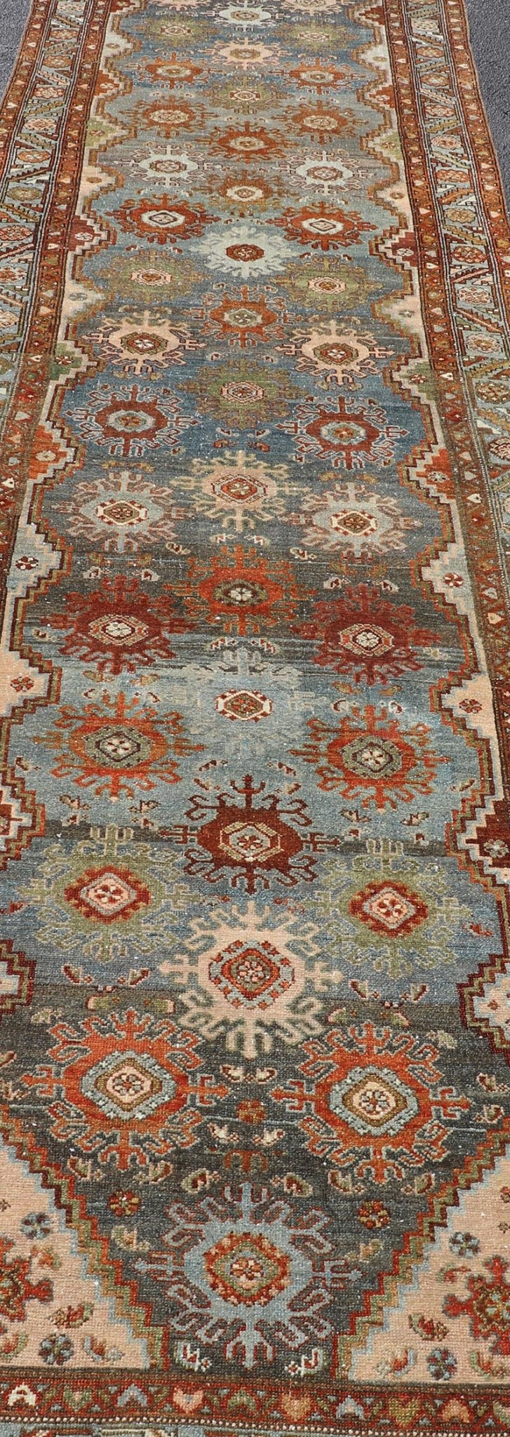 Measures: 3'10 x 16'7 This long Malayer runner embodies the rich artistic tradition, showcasing a detailed and harmonious design that exemplifies the craftsmanship of Malayer weavers. The rug features a series of elaborate medallions aligned centra... - Keivan Woven ArtsEMB - 22259 - 22574