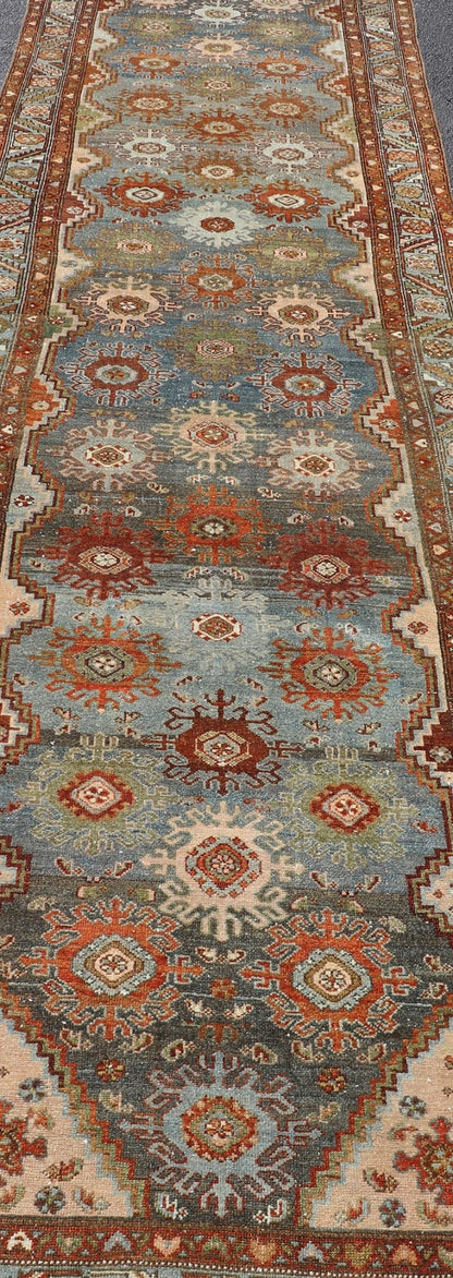 Measures: 3'10 x 16'7 This long Malayer runner embodies the rich artistic tradition, showcasing a detailed and harmonious design that exemplifies the craftsmanship of Malayer weavers. The rug features a series of elaborate medallions aligned centra... - Keivan Woven ArtsEMB - 22259 - 22574