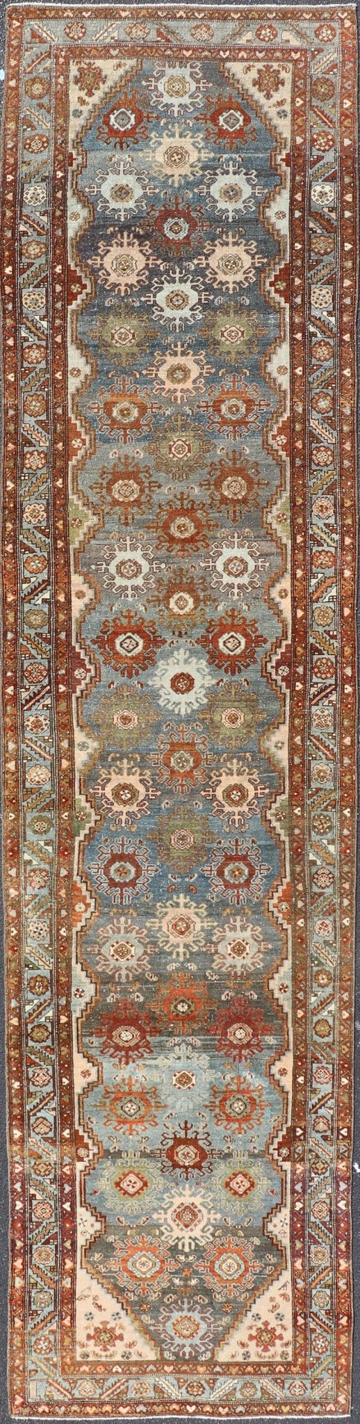 Measures: 3'10 x 16'7 This long Malayer runner embodies the rich artistic tradition, showcasing a detailed and harmonious design that exemplifies the craftsmanship of Malayer weavers. The rug features a series of elaborate medallions aligned centra... - Keivan Woven ArtsEMB - 22259 - 22574