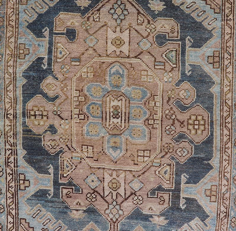 Measures: 3'2 x 12'8 This captivating long Azerbaijan runner is masterfully woven to create a tapestry of intricate patterns and serene color schemes. The rug features a striking array of symmetrical medallion designs, each meticulously crafted to ... - Keivan Woven ArtsEMB - 22277 - 26094Rug
