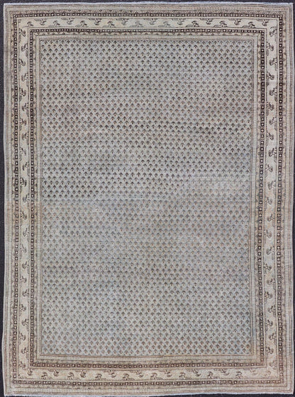 Measures: 7'2 x 10'2 This antique Tabriz rug is a masterpiece of subtlety and sophistication, showcasing the refined artistry and meticulous craftsmanship characteristic of Tabriz weaving. The rug's central field is adorned with a densely patterned... - Keivan Woven ArtsEMB - 22278 - 25890Rug
