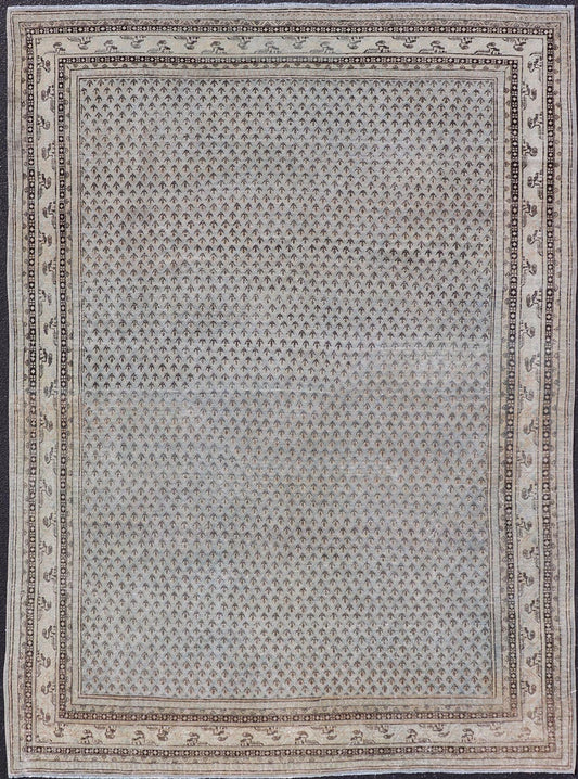 Measures: 7'2 x 10'2 This antique Tabriz rug is a masterpiece of subtlety and sophistication, showcasing the refined artistry and meticulous craftsmanship characteristic of Tabriz weaving. The rug's central field is adorned with a densely patterned... - Keivan Woven ArtsEMB - 22278 - 25890Rug