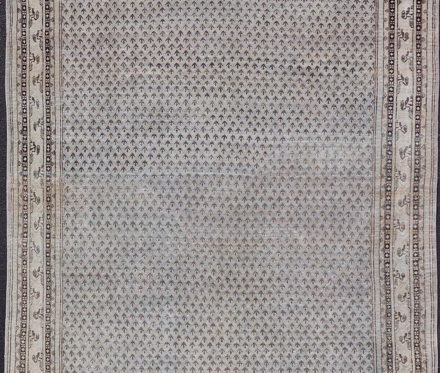 Measures: 7'2 x 10'2 This antique Tabriz rug is a masterpiece of subtlety and sophistication, showcasing the refined artistry and meticulous craftsmanship characteristic of Tabriz weaving. The rug's central field is adorned with a densely patterned... - Keivan Woven ArtsEMB - 22278 - 25890Rug