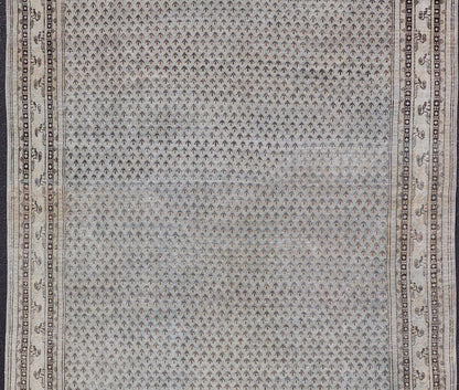 Measures: 7'2 x 10'2 This antique Tabriz rug is a masterpiece of subtlety and sophistication, showcasing the refined artistry and meticulous craftsmanship characteristic of Tabriz weaving. The rug's central field is adorned with a densely patterned... - Keivan Woven ArtsEMB - 22278 - 25890Rug