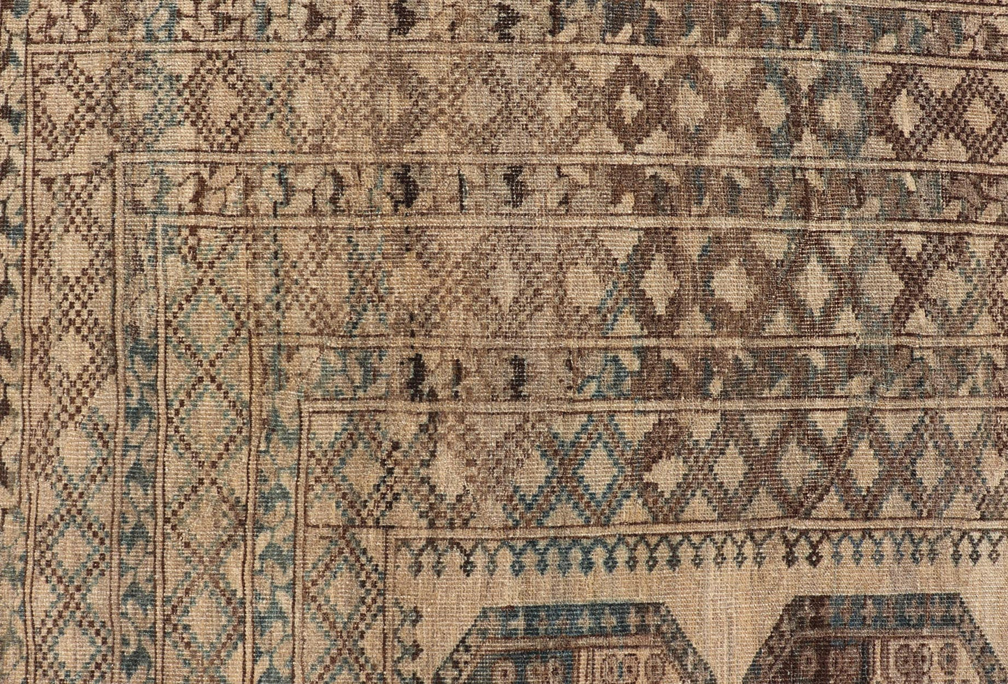 Measures: 8'7 x 11'10 This antique Ersari rug captures the essence of traditional tribal artistry, characterized by its structured array of medallions and rich, earthy tones. The rug features a series of octagonal medallions aligned in a formal, or... - Keivan Woven ArtsEMB - 22279 - 26100Rug
