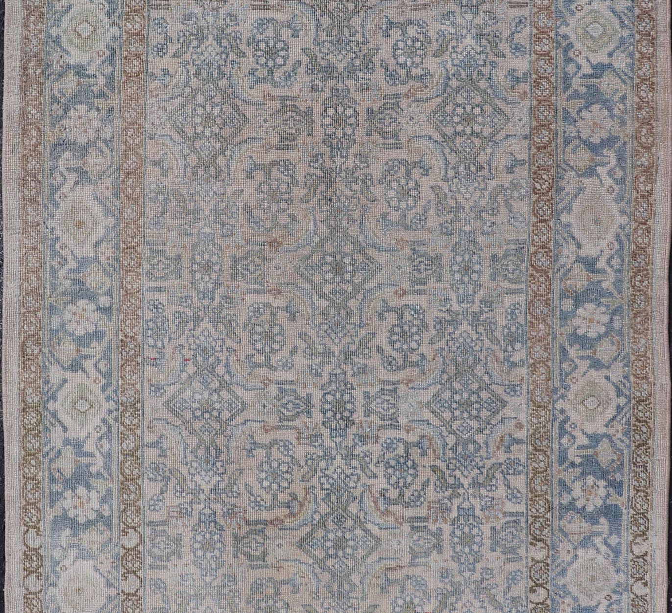 Measures: 3'4 x 6'5 This antique Persian Bidjar rug epitomizes the renowned durability and intricate design characteristic of Bidjar weavings. The rug showcases a complex array of floral and vine motifs intricately woven across its field, presentin... - Keivan Woven ArtsEMB - 22281 - 26766Rug