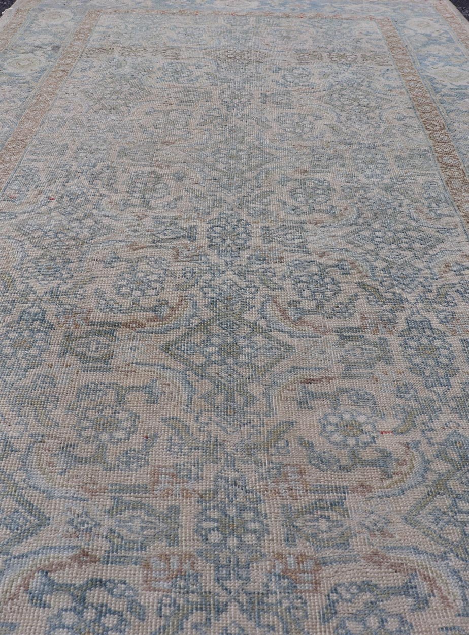 Measures: 3'4 x 6'5 This antique Persian Bidjar rug epitomizes the renowned durability and intricate design characteristic of Bidjar weavings. The rug showcases a complex array of floral and vine motifs intricately woven across its field, presentin... - Keivan Woven ArtsEMB - 22281 - 26766Rug