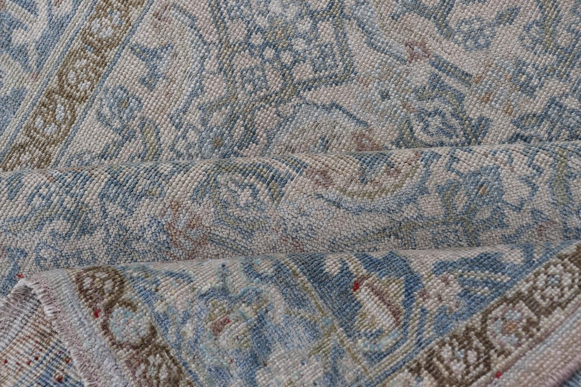 Measures: 3'4 x 6'5 This antique Persian Bidjar rug epitomizes the renowned durability and intricate design characteristic of Bidjar weavings. The rug showcases a complex array of floral and vine motifs intricately woven across its field, presentin... - Keivan Woven ArtsEMB - 22281 - 26766Rug