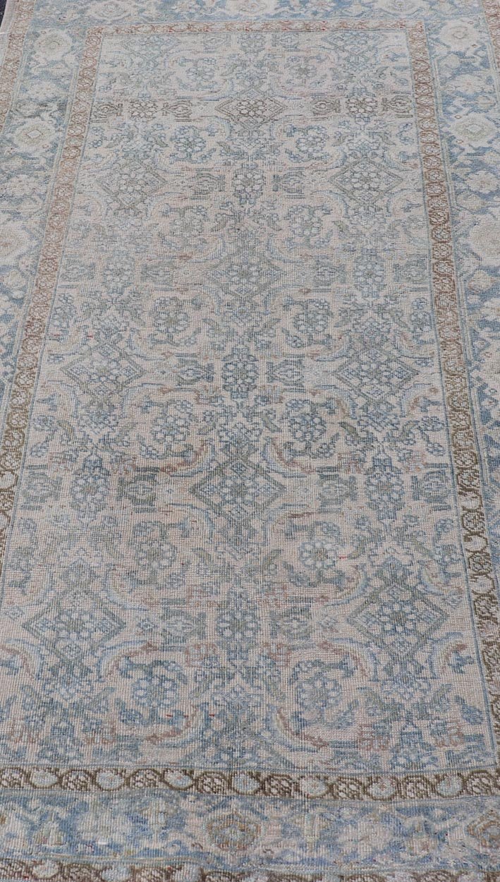 Measures: 3'4 x 6'5 This antique Persian Bidjar rug epitomizes the renowned durability and intricate design characteristic of Bidjar weavings. The rug showcases a complex array of floral and vine motifs intricately woven across its field, presentin... - Keivan Woven ArtsEMB - 22281 - 26766Rug
