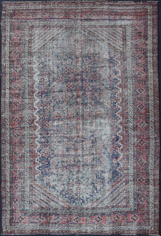 Measures: 4'0 x 6'1 This exquisite antique Persian Mahal rug embodies the ethereal beauty of time - worn elegance, featuring a faded color palette that speaks to its rich history and enduring craftsmanship. The rug's central field showcases a subtle ... - Keivan Woven ArtsEMB - 22283 - 27367Rug