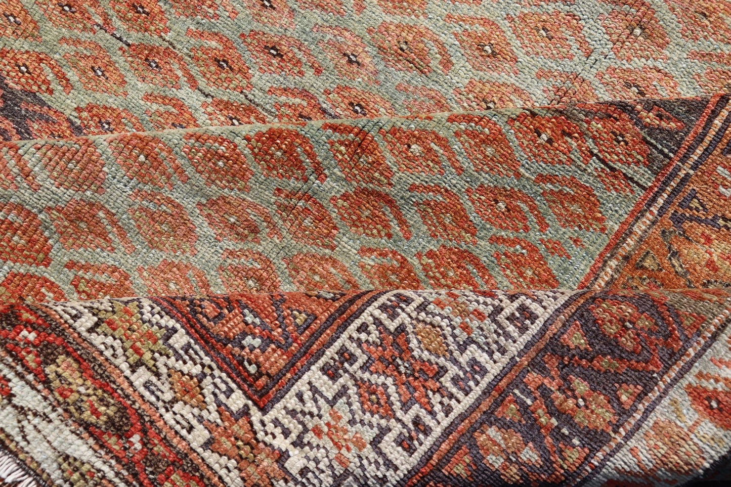 Measures: 4'3 x 7'2 This magnificent antique Persian Kurdish Bidjar rug epitomizes the grandeur and meticulous craftsmanship synonymous with the historic weaving traditions of the Kurdish artisans. Known for their durability and dense weaving, ... - Keivan Woven ArtsEMB - 22289 - 26130